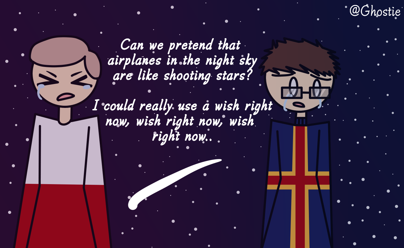 Can we pretend that airplanes in the night skies are like shooting stars? SatWcomic.com
