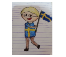 A Sketch of Brother Sweden holding Swedish Flag SatWcomic.com