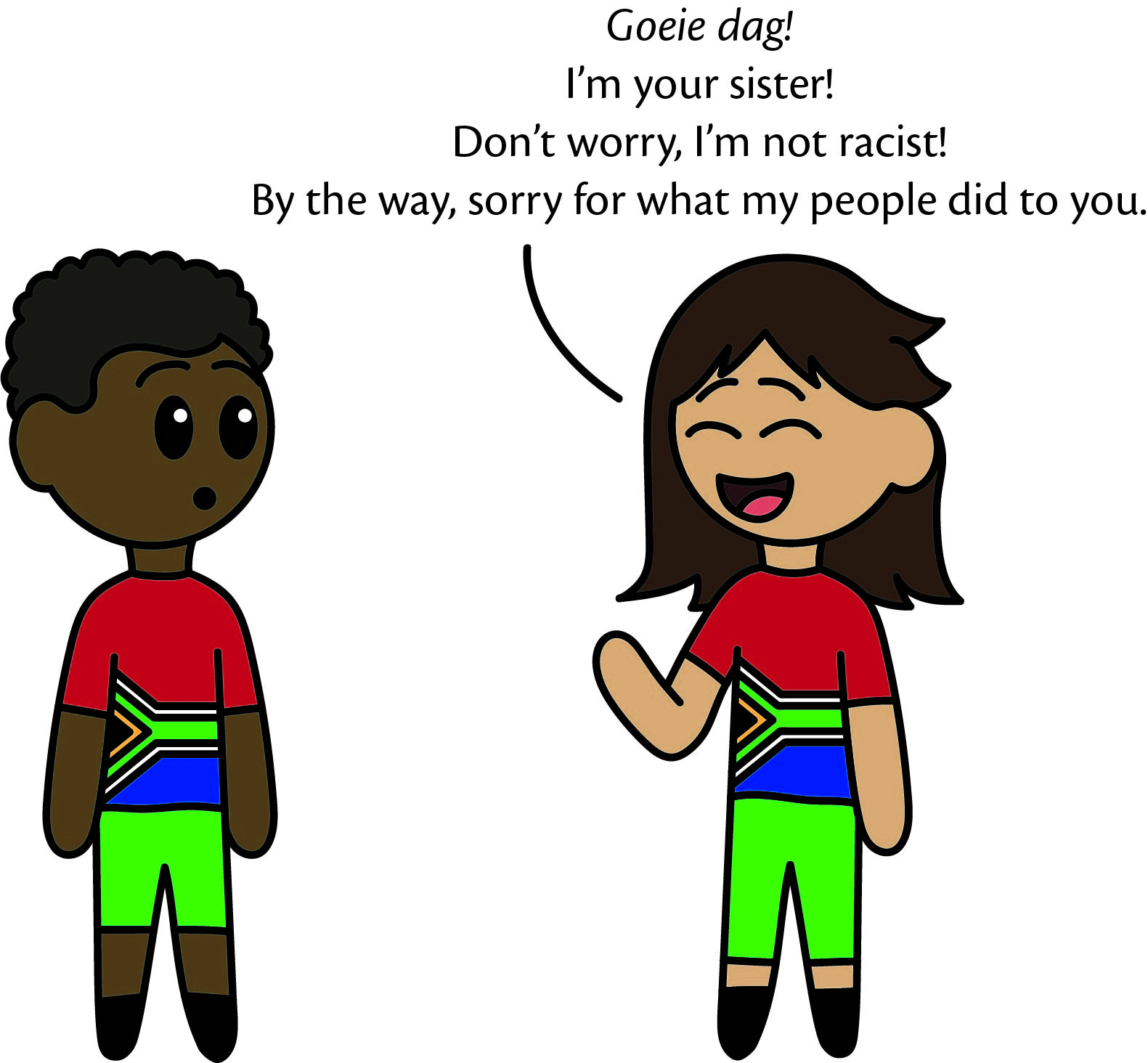 South Africa meets his sister