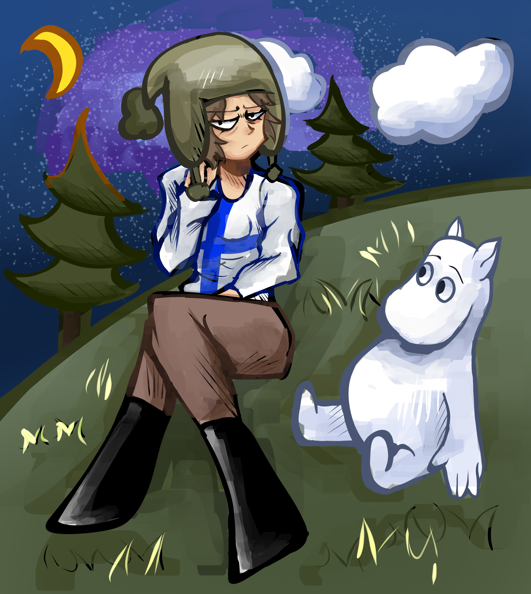 Sister Finland and a moomin  SatWcomic.com