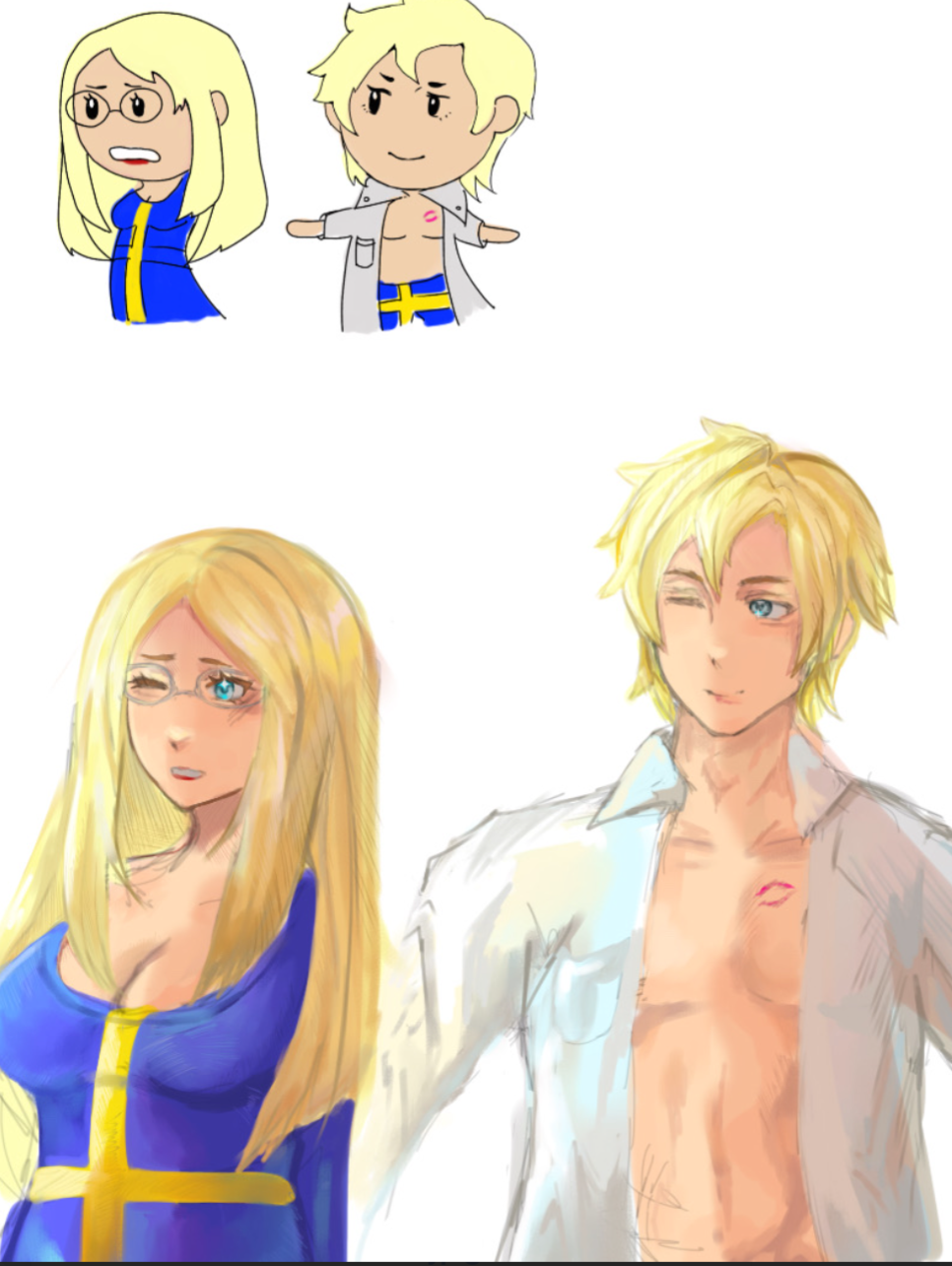 Sweden siblings but genderbent Sweden siblings but genderbent SatWcomic.com