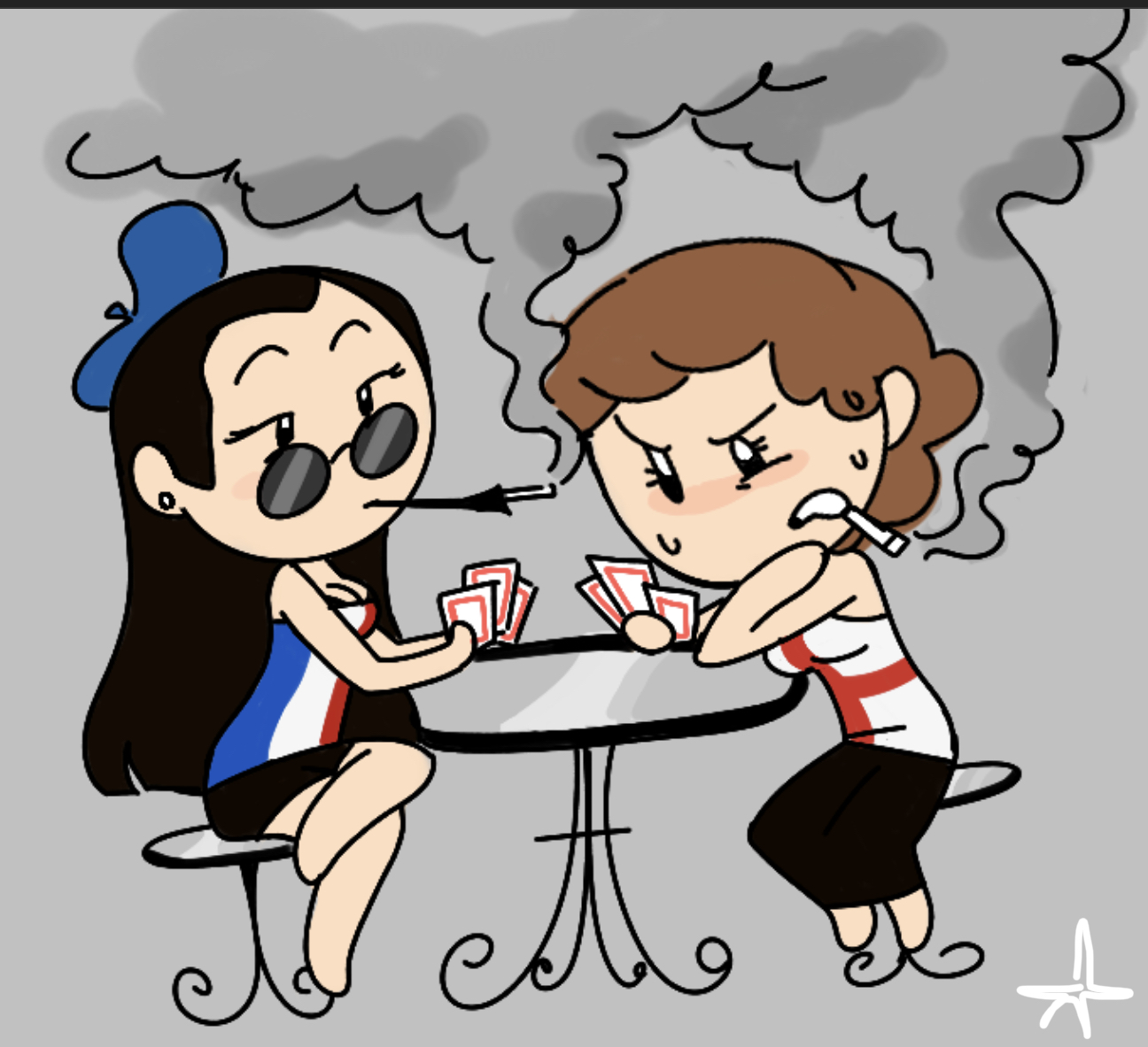 Ladies playin cards