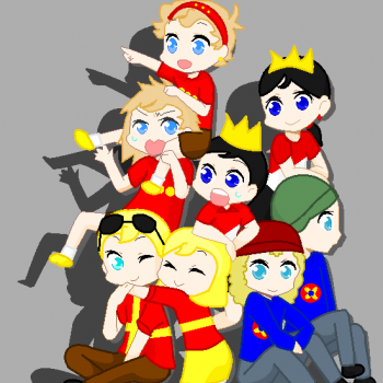 Siblings group pile