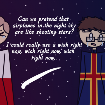 Can we pretend that airplanes in the night skies are like shooting stars?