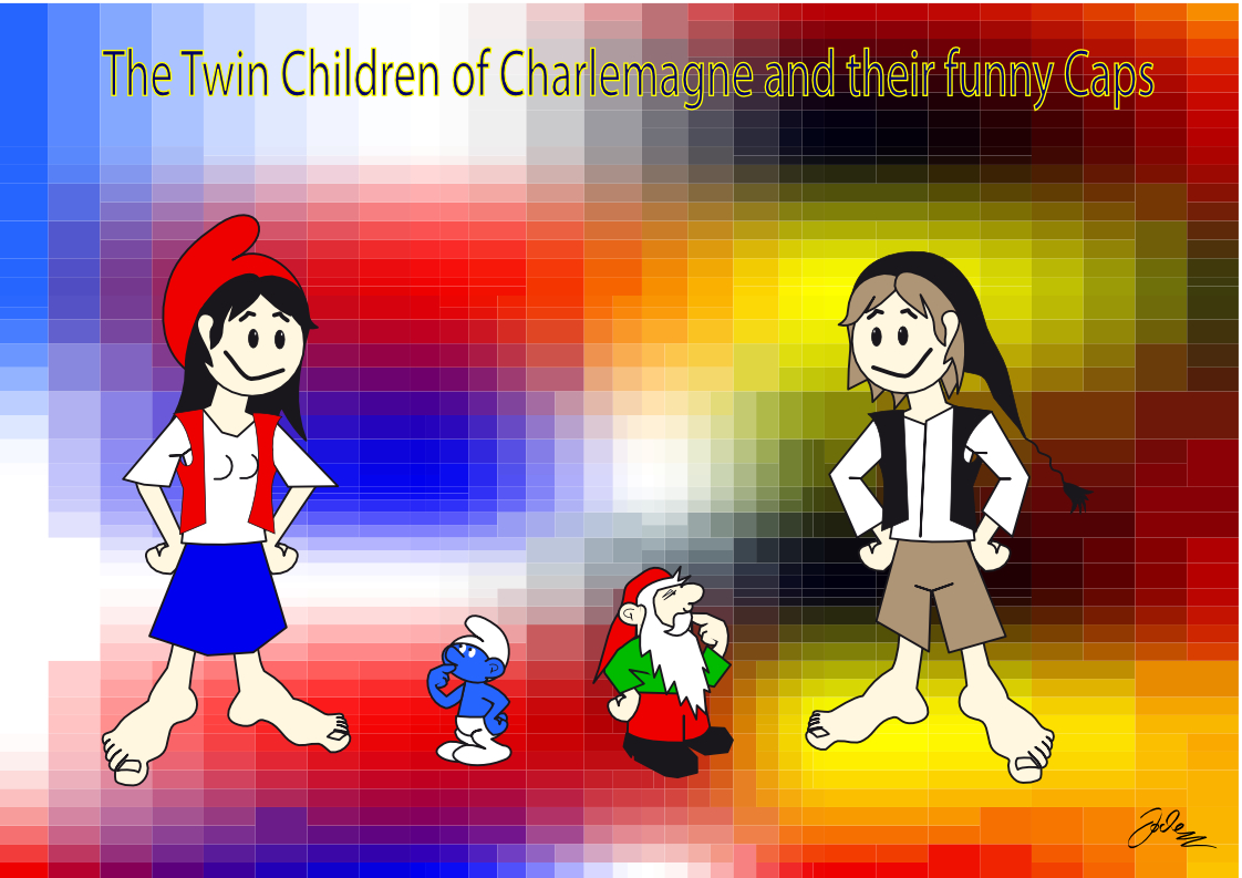 Twin Children of Charlmagne (and their funny hats)
