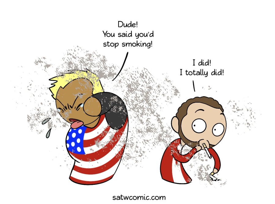 He can stop whenever he wants SatWcomic.com