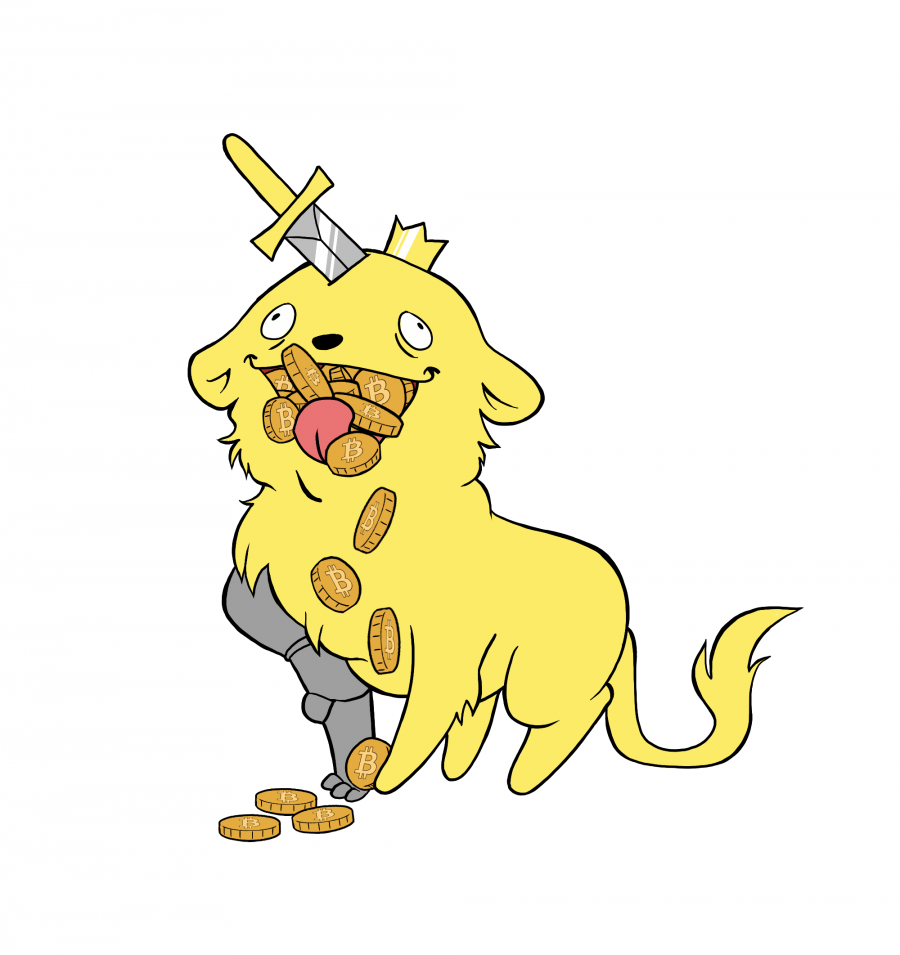 Special Lion eating Bitcoins SatWcomic.com