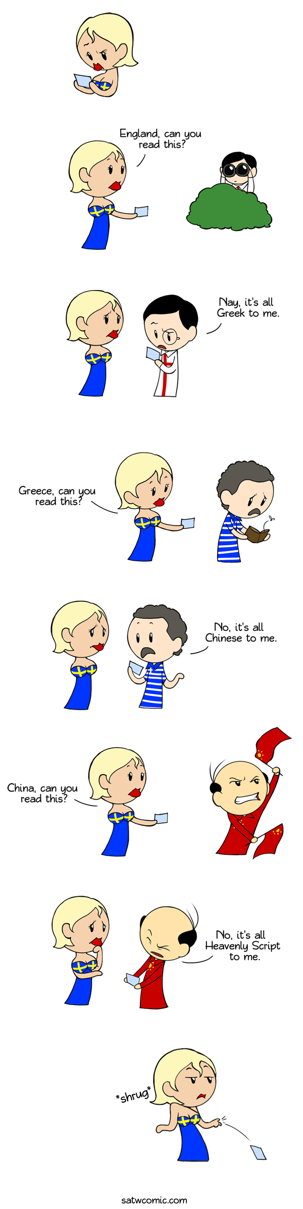 It's all Greek to me SatWcomic.com