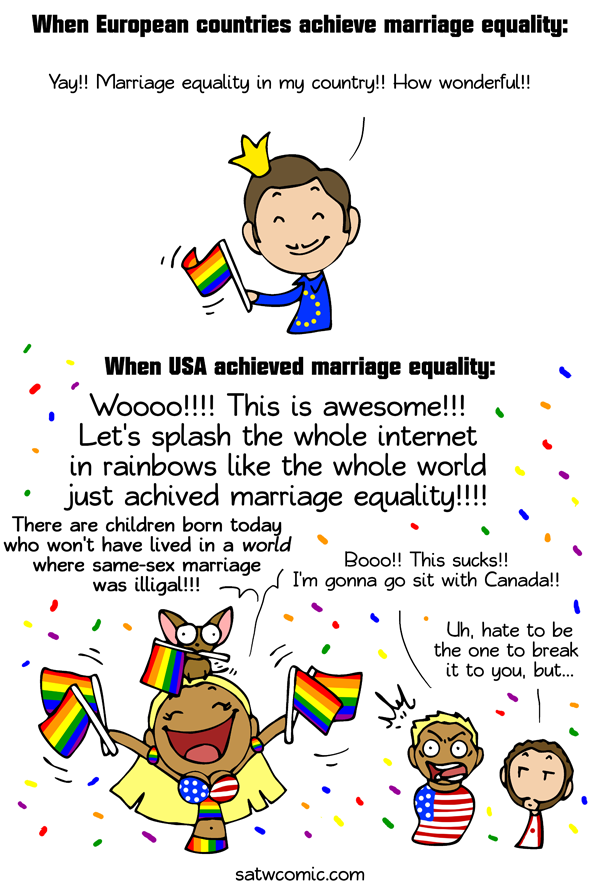Red White and Rainbow stripes SatWcomic.com